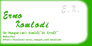 erno komlodi business card